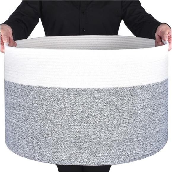 Design Extra Large 22 x 14 Inches Blanket Storage Basket, Laundry Basket